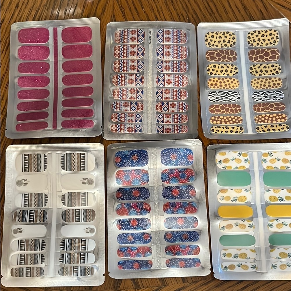 6 Assorted Nail Wraps Set